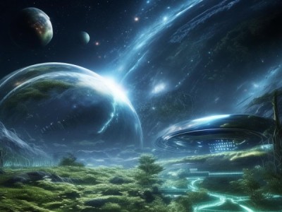 宇宙科技与自然的和谐共生，科技壁纸的未来可能